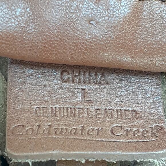 Coldwater Creek Leather Belt Brown Size Large Woven - Picture 2 of 5